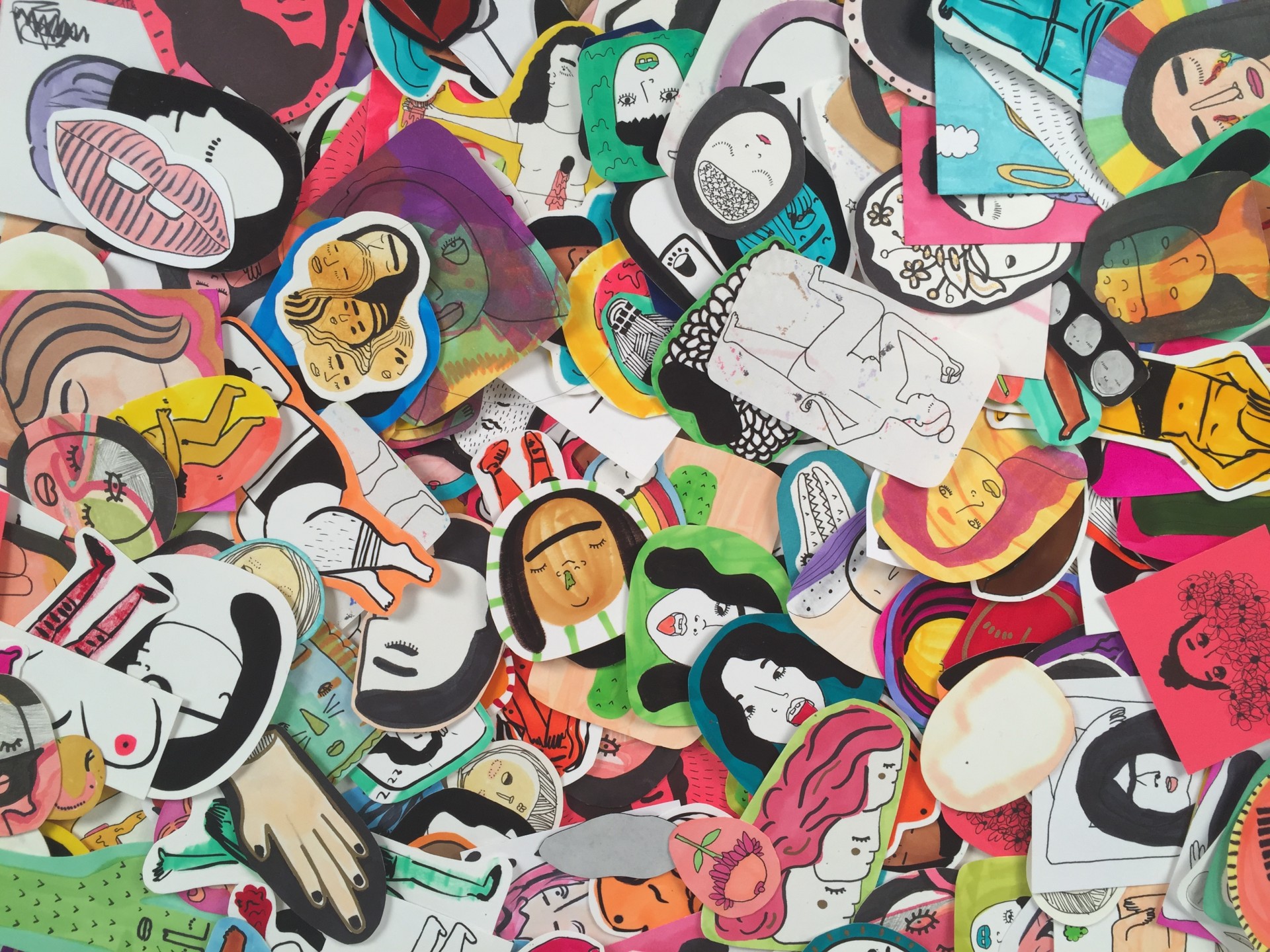 Pile of stickers. 